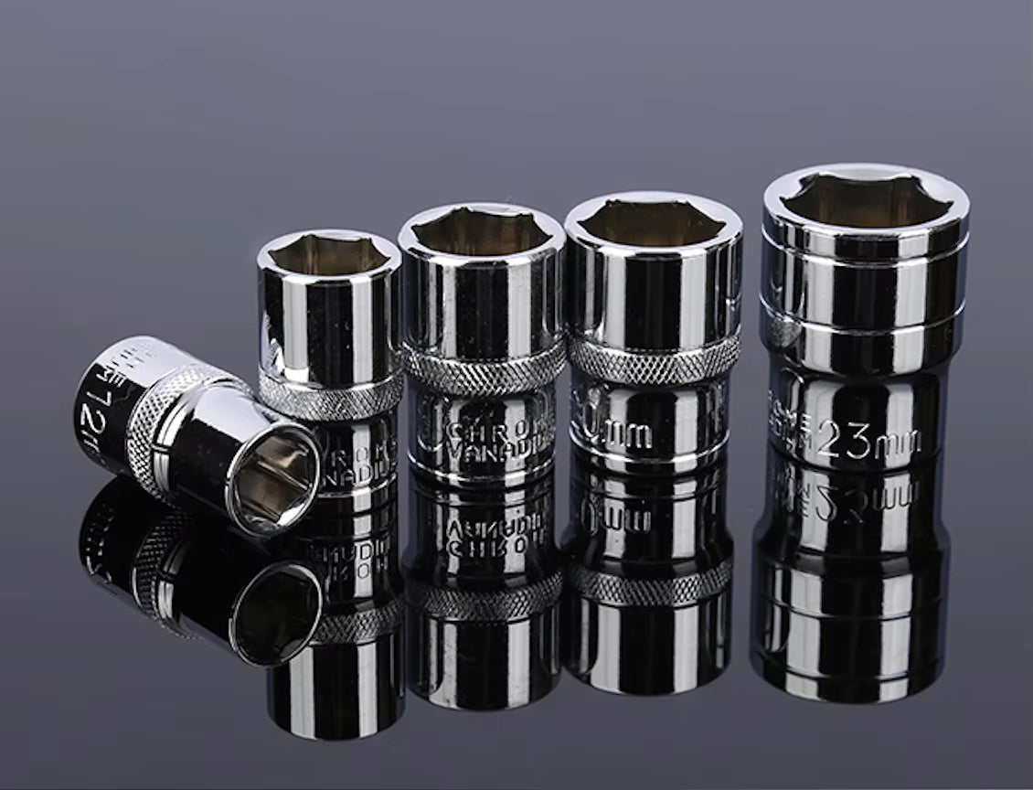 61-Piece Professional Auto Repair Tool Kit | Industrial Grade CR-V Steel Ratchet &amp; Socket Wrench Set | Multi-functional Mechanical Tool Box for Car Repair | Model QCGJTZ-02