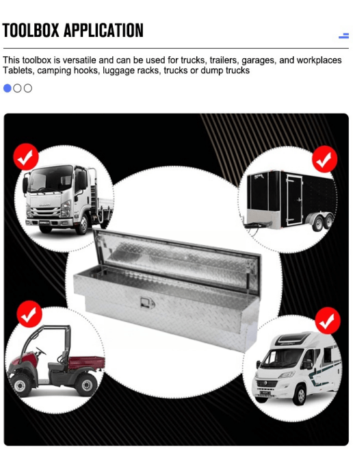 1230*327*321 Aluminum alloy truck toolbox aluminum automobile patterned plate square storage toolbox - AutoToolCabinets