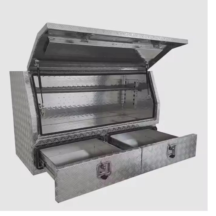 201100 Aluminum Truck Storage Chest with Optional Drawers - LANSHUO