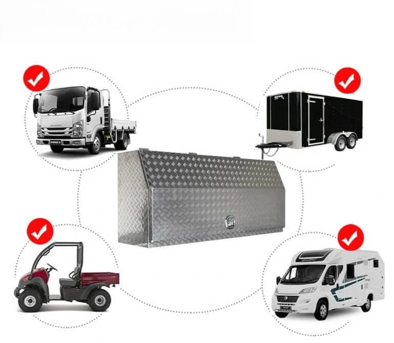 201100 aluminum tool chest application graphic for trucks, trailers, utility vehicles and vans