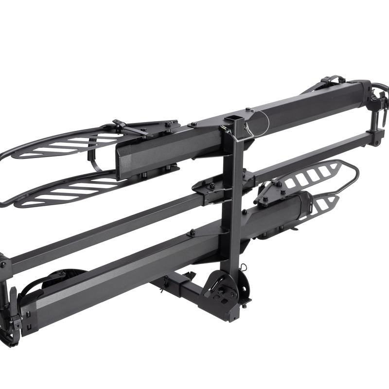 Universal Hitch Mounted Bike Rack for E-Bikes | 200 lbs Heavy Duty 2-Bicycle Carrier | Supports 5-Inch Fat Tires with Integrated Ramp for SUVs & Cars | Model BRA0102