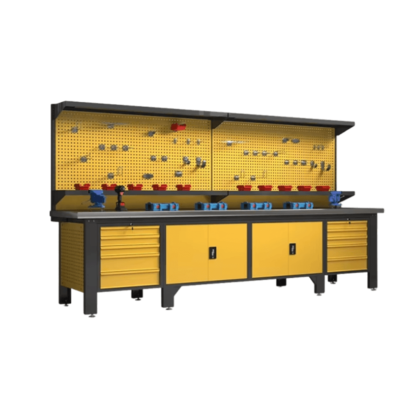 PBD-29 Industrial Heavy Duty Cold Rolled Steel Workbench & Tool Cabinet | 2-Ton Load Capacity Modular Workshop Storage System | Customizable Garage Workstation with Pegboard & Lockable Drawers