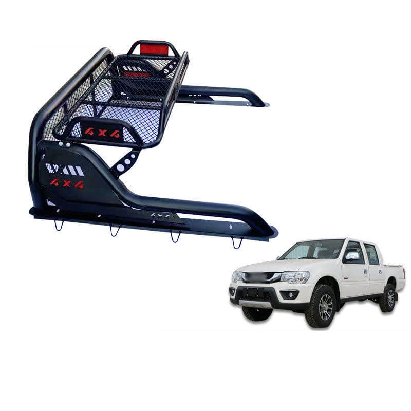 Machine Gun Style Roll Bar for Great Wall Poer | 4x4 Heavy Duty Pickup Bed Cage | Galvanized Iron Pipe Protective Gantry | Off-road Exterior Accessories | Model AG-3