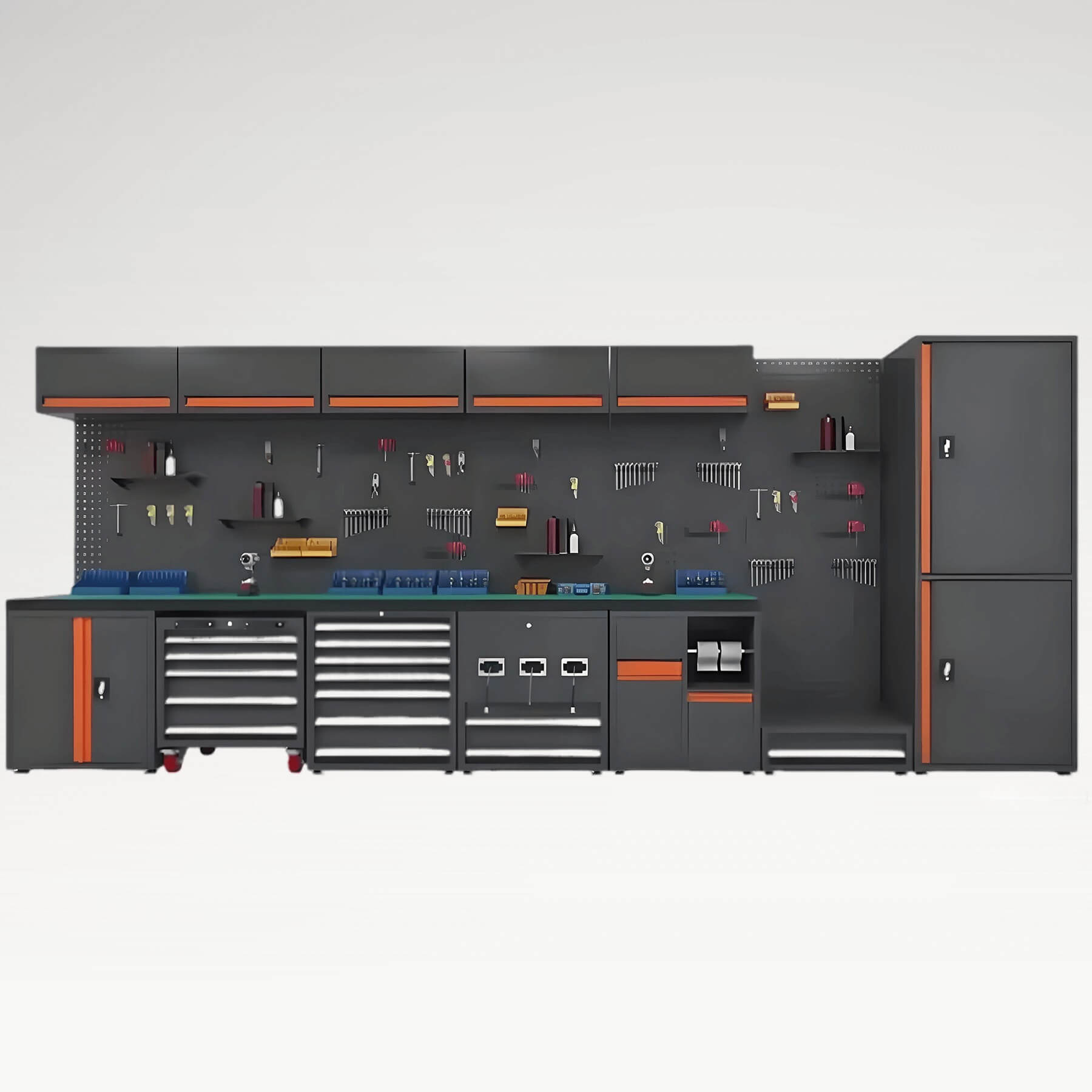 Workbench Heavy Duty Steel Tool Cabinets Metal Tool Storage Garage Cabinets System