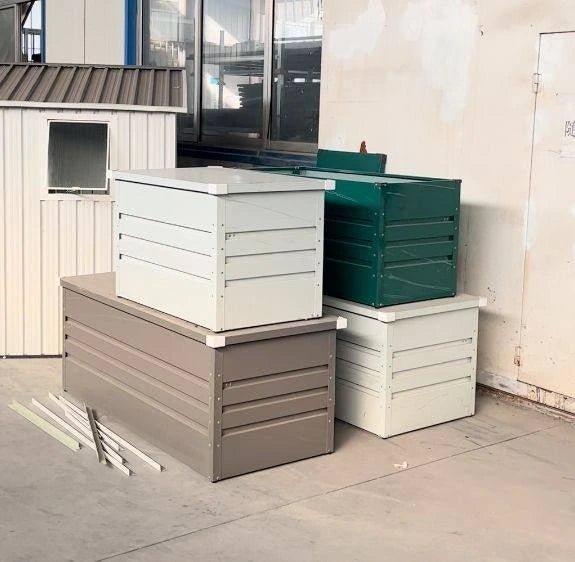 GS-3 Lockable Metal Outdoor Storage Box – Galvanized Steel Deck Box - LANSHUO