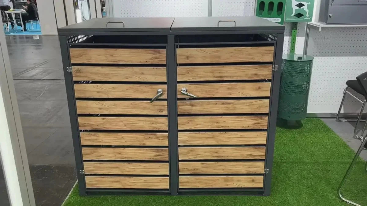 GS-4 Double Wheelie Bin Storage Enclosure - LANSHUO