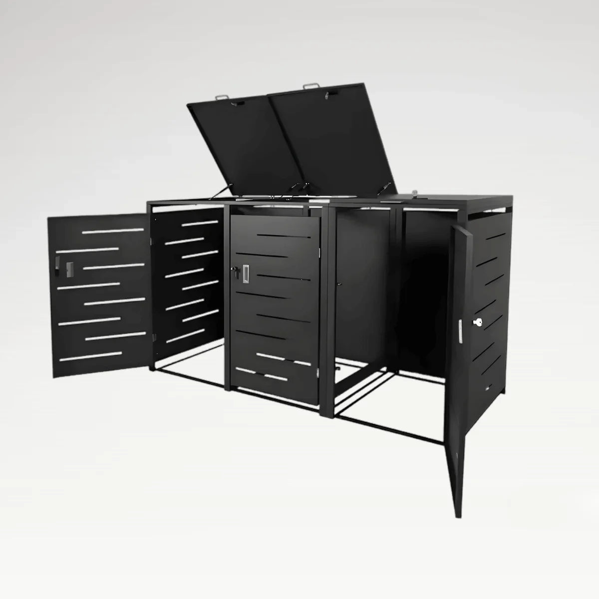 GS-4 Double Wheelie Bin Storage Enclosure - LANSHUO