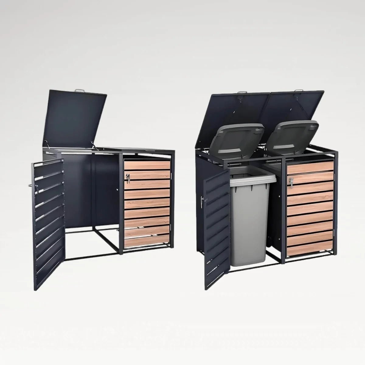 GS-4 Double Wheelie Bin Storage Enclosure - LANSHUO