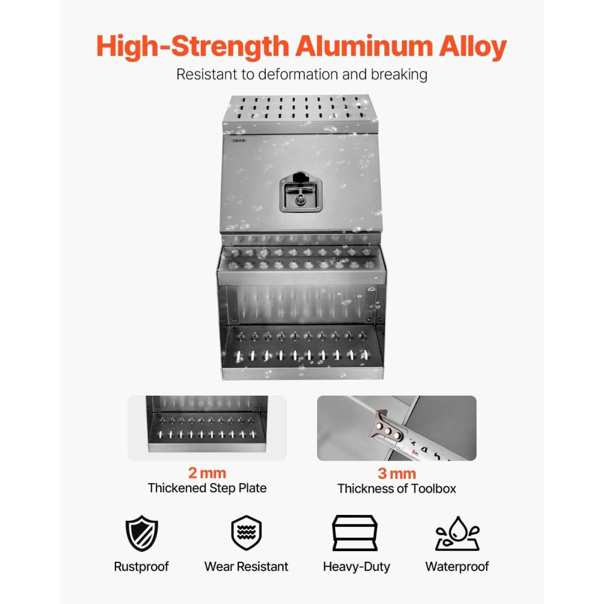 Heavy Duty Aluminum Semi Truck Side Storage Saddle Step Tool Box Heavy Duty Aluminum Semi Truck 18" X 25" X 28" Side Storage Saddle Step Box Toolbox - AutoToolCabinets