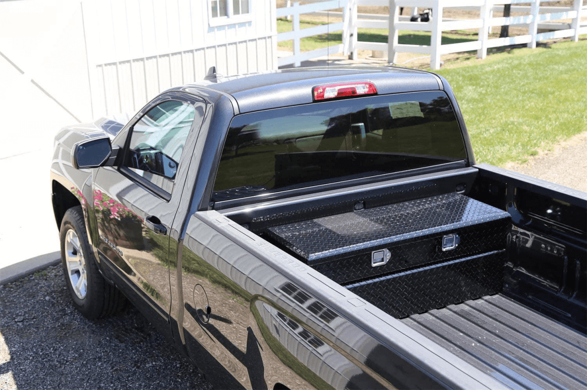 Heavy Duty Underbody Aluminum Tool Box – Diamond Plate Ute Toolbox for Pickup Trucks, Under Tray Installation, Custom Size & Logo Supported - AutoToolCabinets