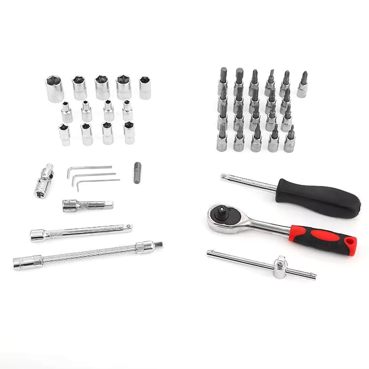 Professional automotive repair tool kit with sockets bits and ratchet wrench components