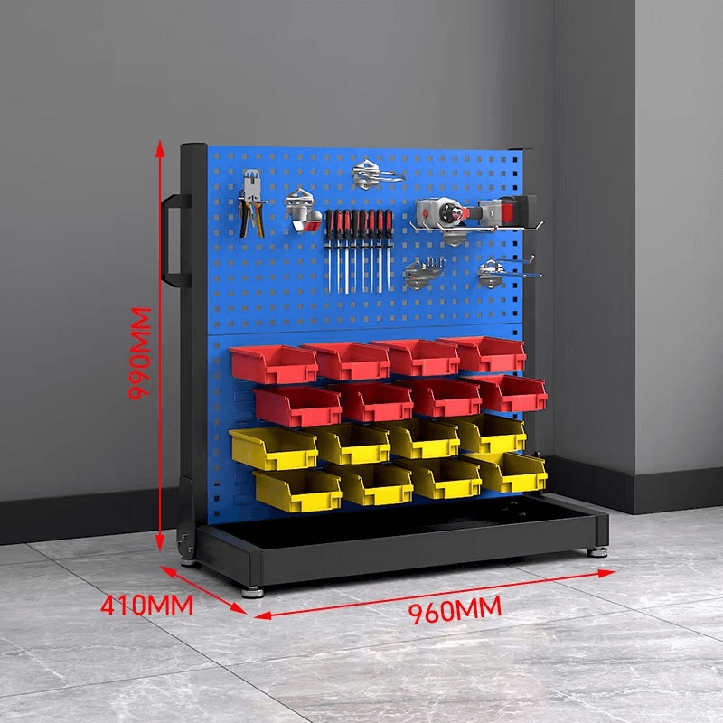 PBD - 14 Industrial Metal Pegboard Display Stand | 1.2m Multi - functional Hardware Tools Showroom Rack | 100kg Capacity Heavy - Duty Promotional Shelf System - AutoToolCabinets