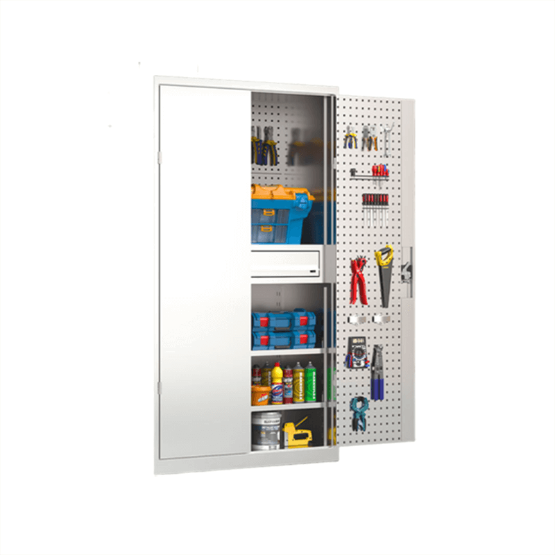 PBD - 30 Industrial Metal Tool Organizer Cabinet | High - Capacity Pegboard Maintenance Storage | 100KG Capacity Customizable Workshop System with 3 Drawers & Adjustable Shelves - AutoToolCabinets