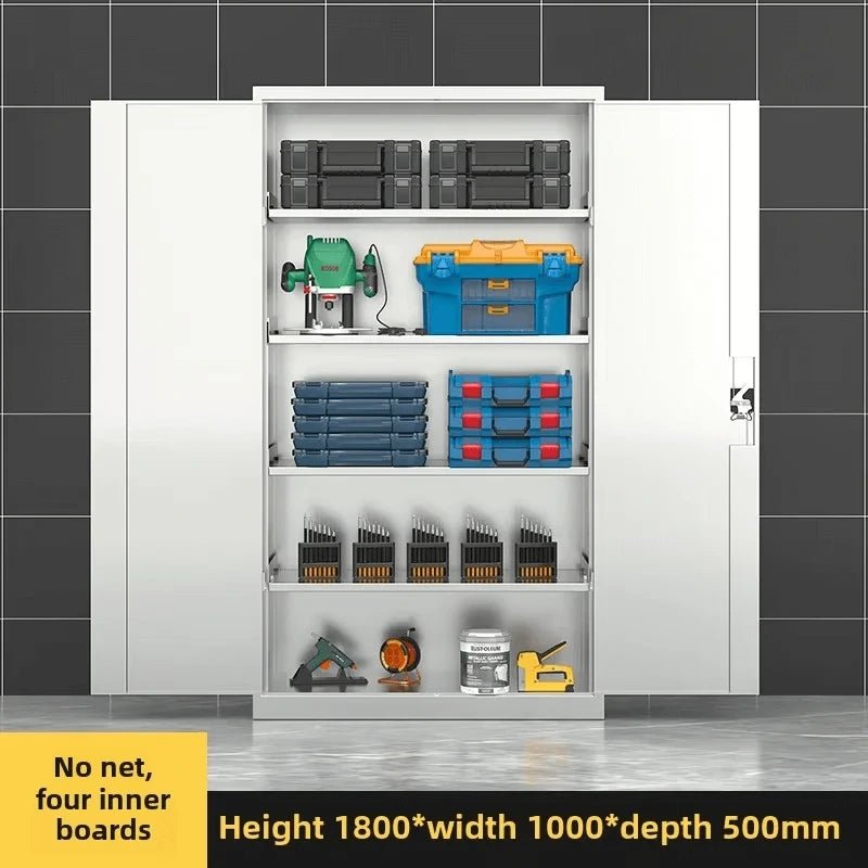 PBD-30 tool storage cabinet dimension view with four inner shelves and 1800 mm height