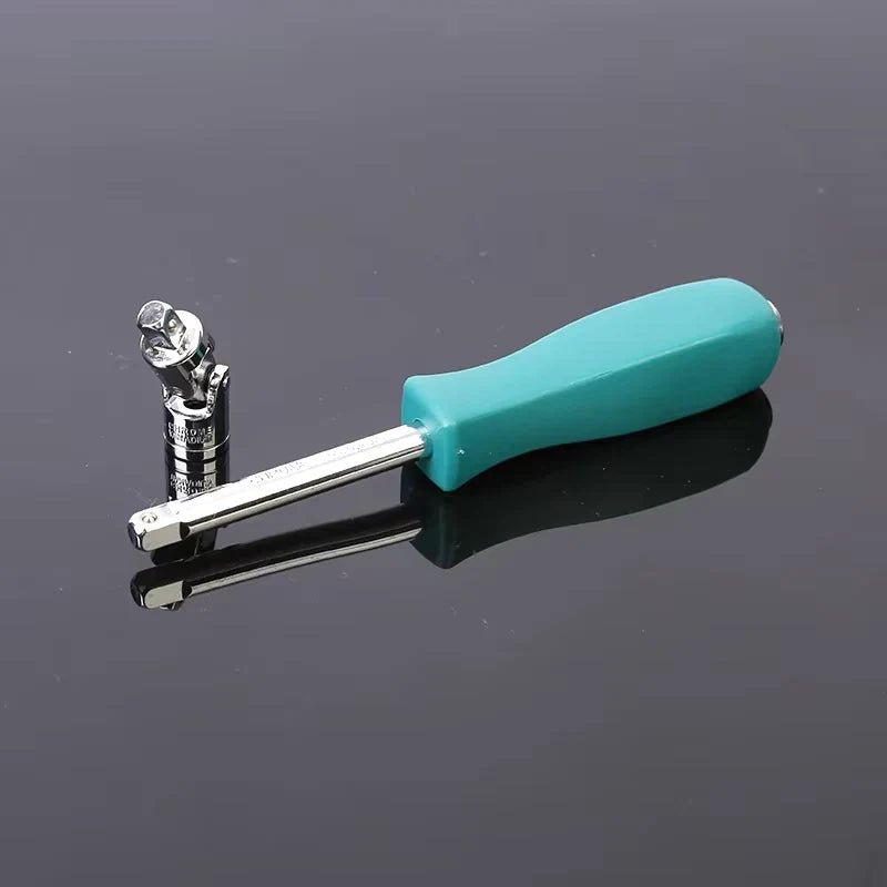 Automotive mechanic tool set with ratchet driver and precision repair accessories