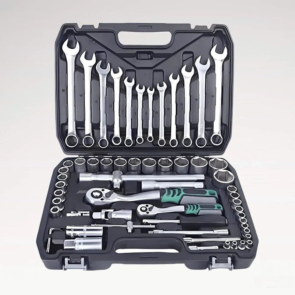QCGJTZ-02 61-Piece Auto Repair Mechanic Tool Set with Case - LANSHUO