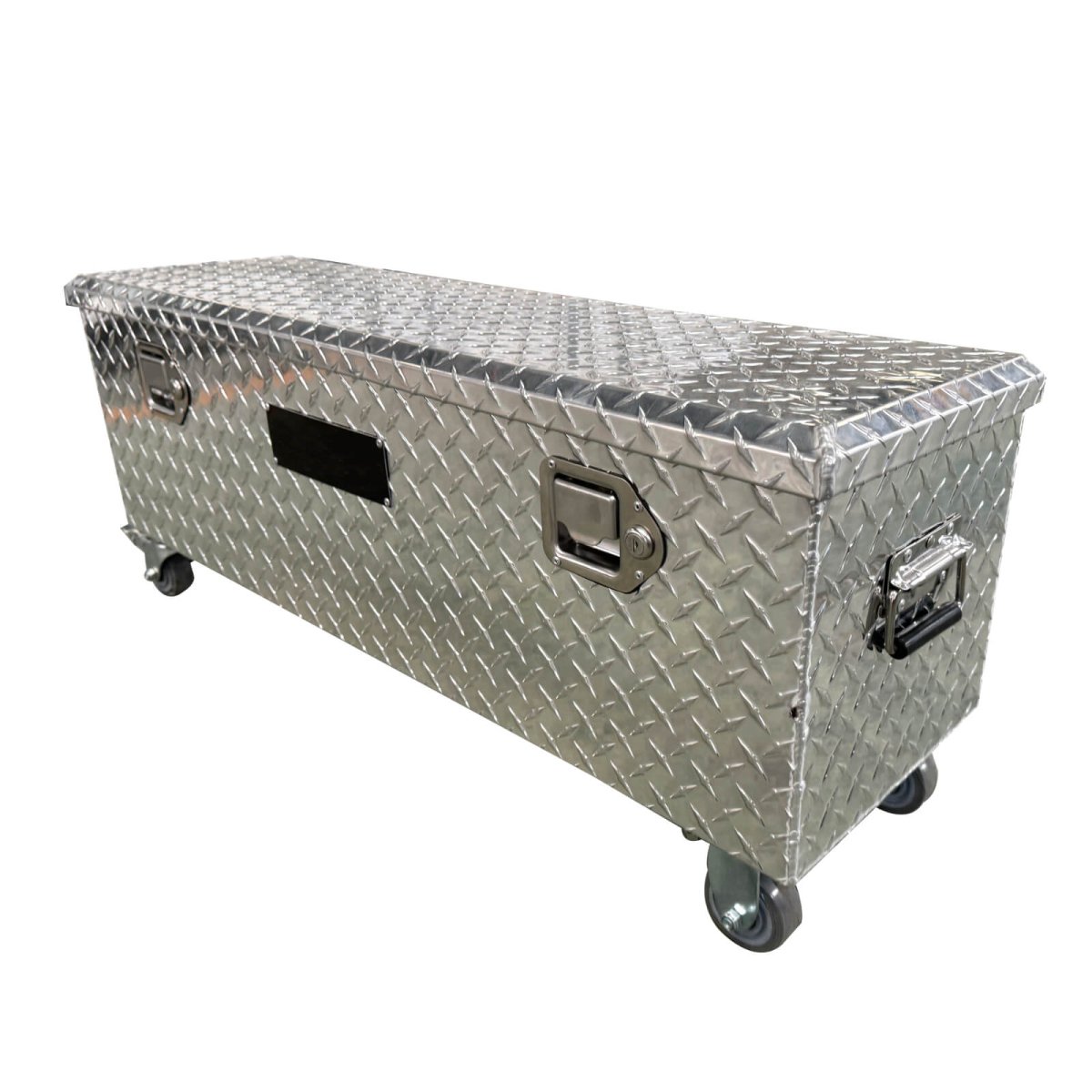 Waterproof Custom Aluminum Truck Storage Toolbox Rectangular Diamond Toolbox with Wheels - AutoToolCabinets