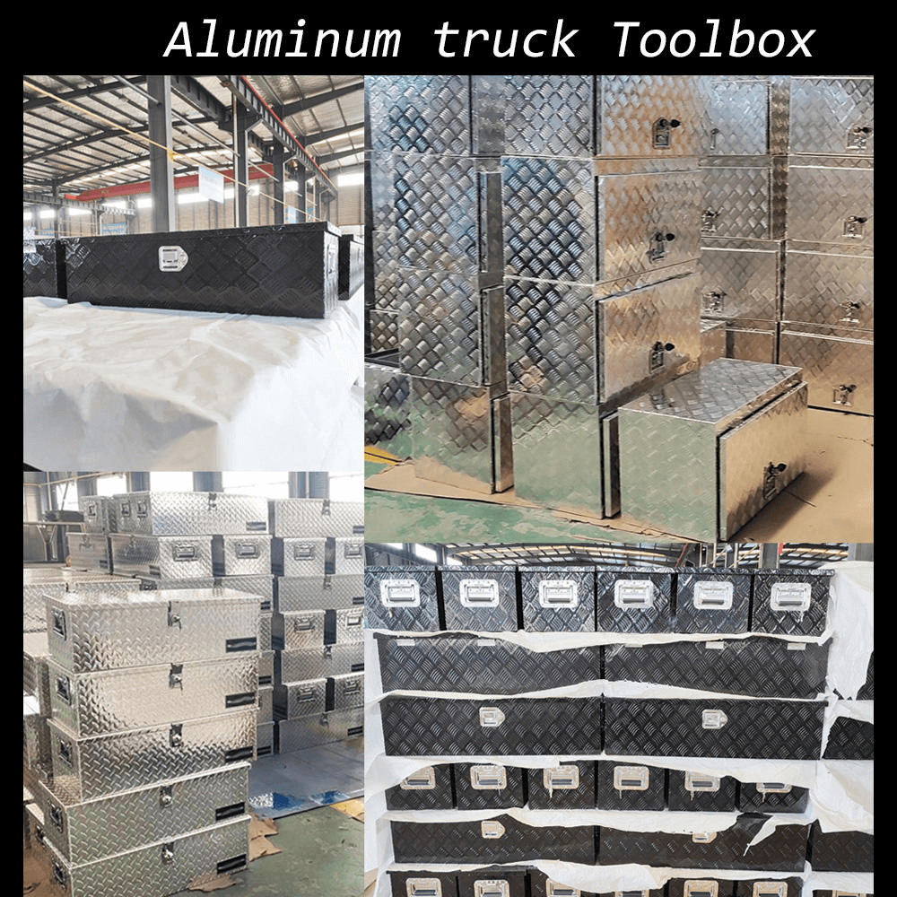 Waterproof Five Bars Checkered Aluminum Heavy Duty Tool Box for Truck Trailer Lockable - AutoToolCabinets