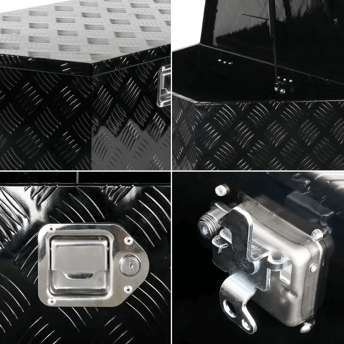 Waterproof Five Bars Checkered Aluminum Heavy Duty Tool Box for Truck Trailer Lockable - AutoToolCabinets